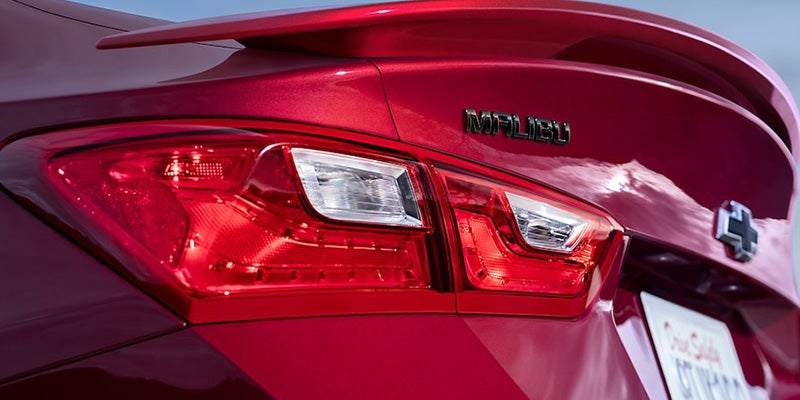 close up of the 2024 chevy malibu taillights