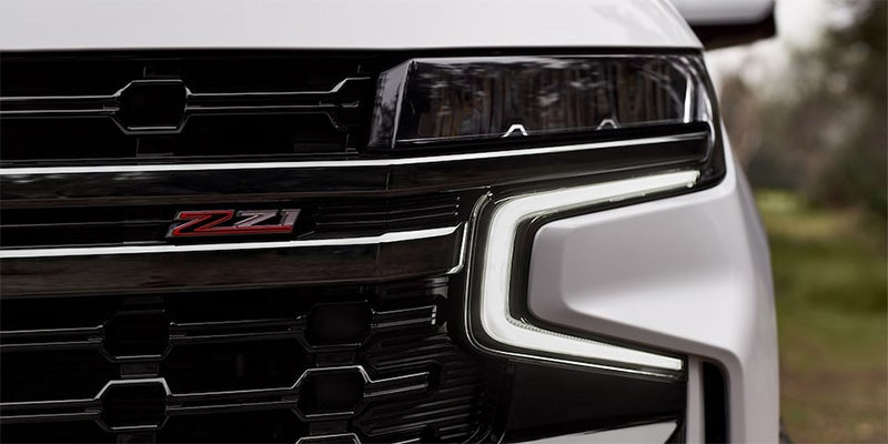 close up view of the 2024 chevy suburban headlights