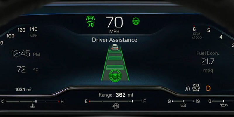 2024 chevy tahoe digital screen showcasing driver assist safety feature